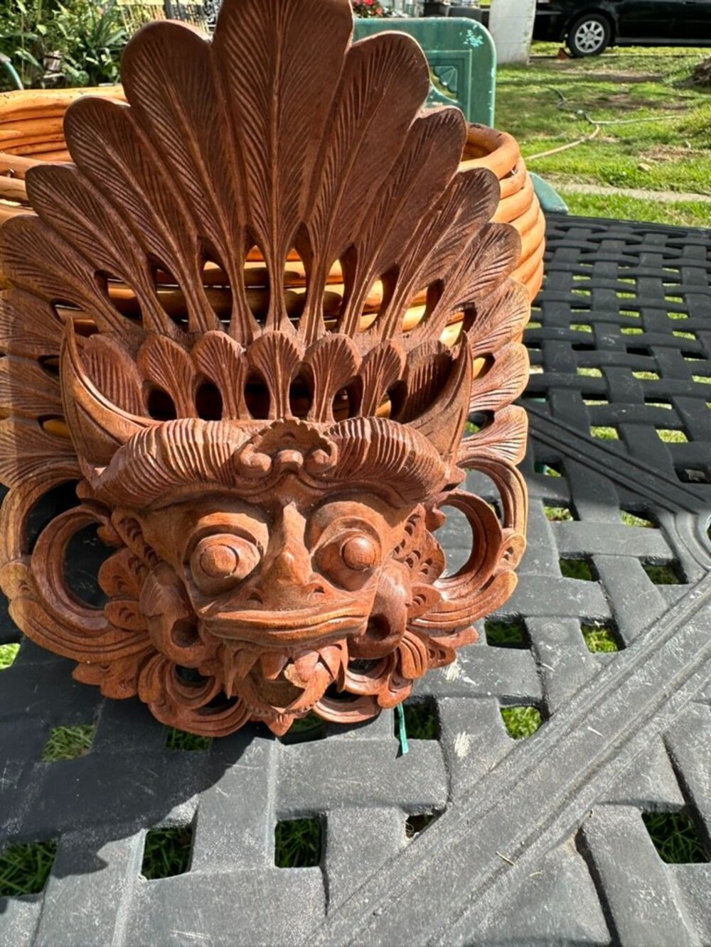 Balinese Barong Bhoma Wood Carving Wall Hanging Mask